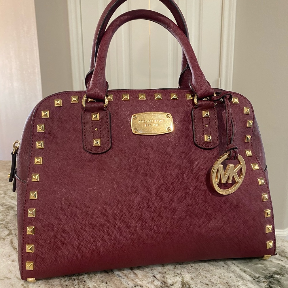 Studded MK Purse, Plum Color